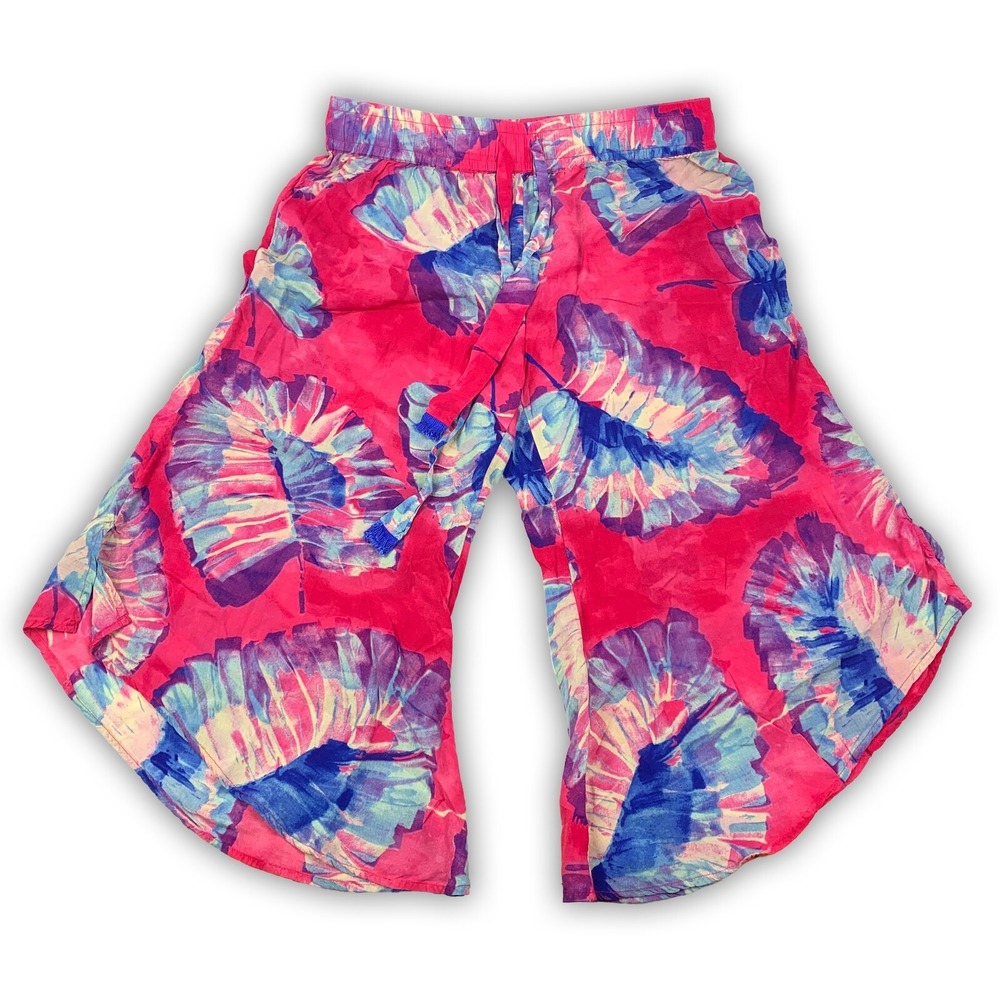 Anthropologie Lilka Josie Womens Capri Pants Sz M Pink Blue Purple Wide Leg READ